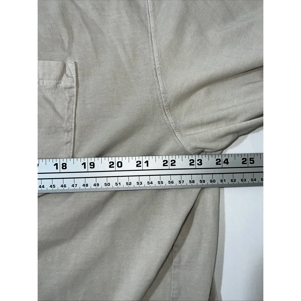 LL Bean Long Sleeve Men Xtra Large‎ Cream 100% Cotton Pullover W/ Pocket